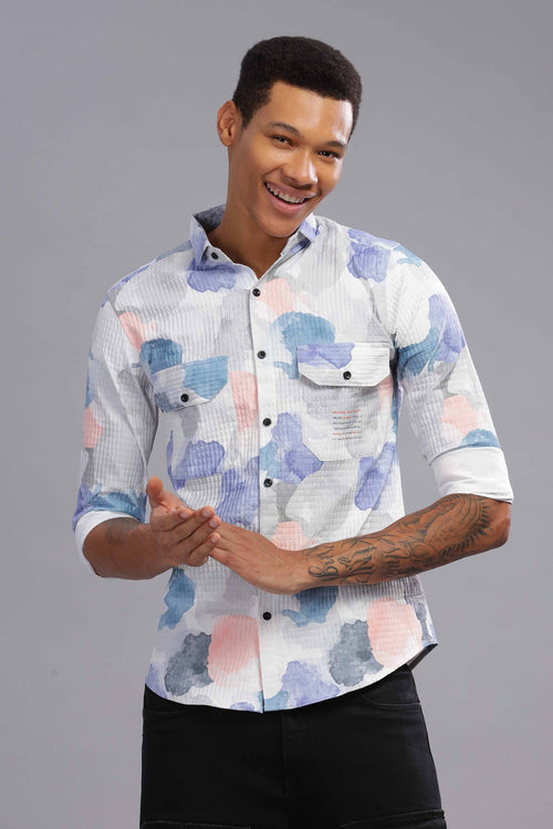 Multicolor Camouflage Print Casual Shirt