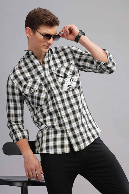 Red and Black Checkered Casual Shirt