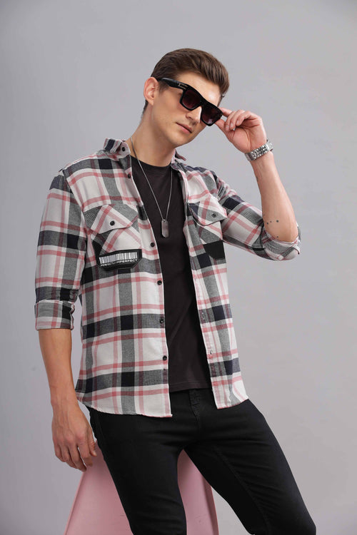 Red and Black Checkered Casual Shirt