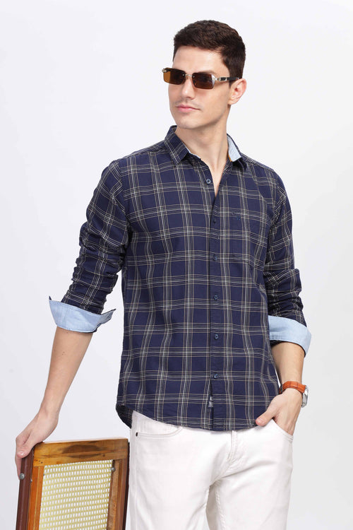 Classic Navy Plaid Shirt