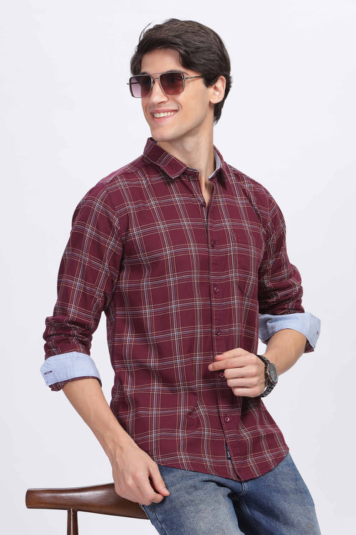 Bold Burgundy Plaid Shirt