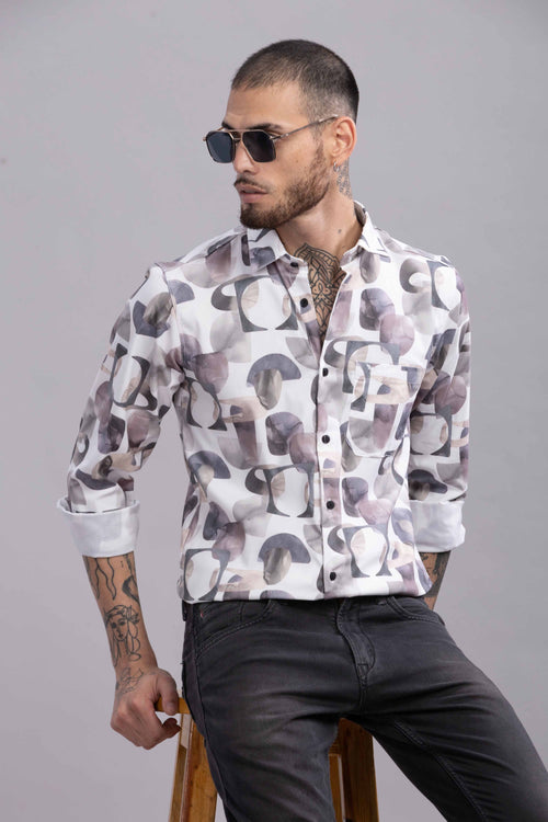 Abstract Geometric Print Shirt