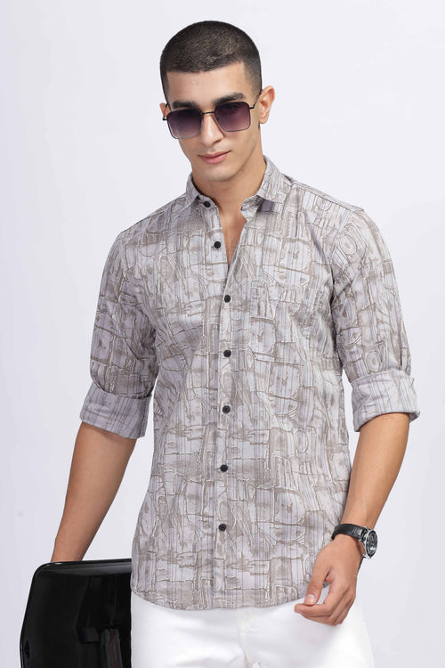 Urban Grey Camo Print Shirt