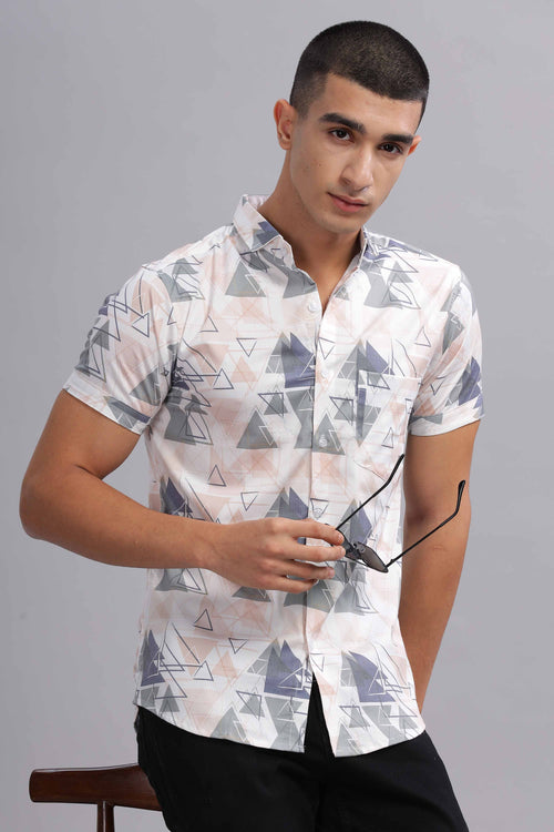 Modern Geometric Print Shirt