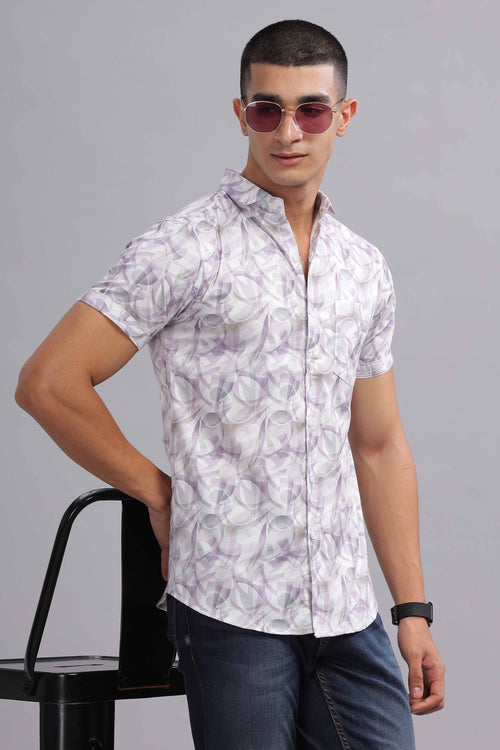 Lavender Waves Patterned Shirt