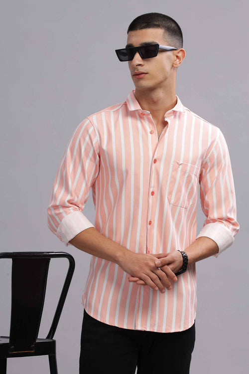 Peach Sunset Stripes Shirt